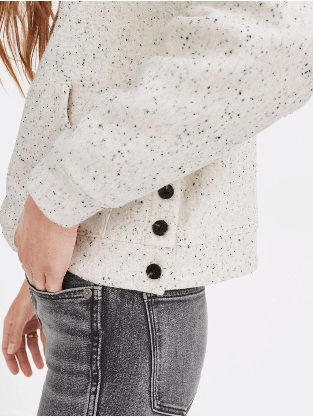 Madewell Donegal Mockneck Side-Button Sweatshirt - Picture 3 of 4